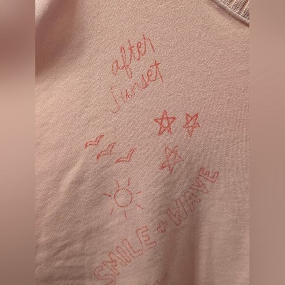Aerie Peach After Sunset Smile + Wave Oversized Sweatshirt Size LARGE - Picture 3 of 5